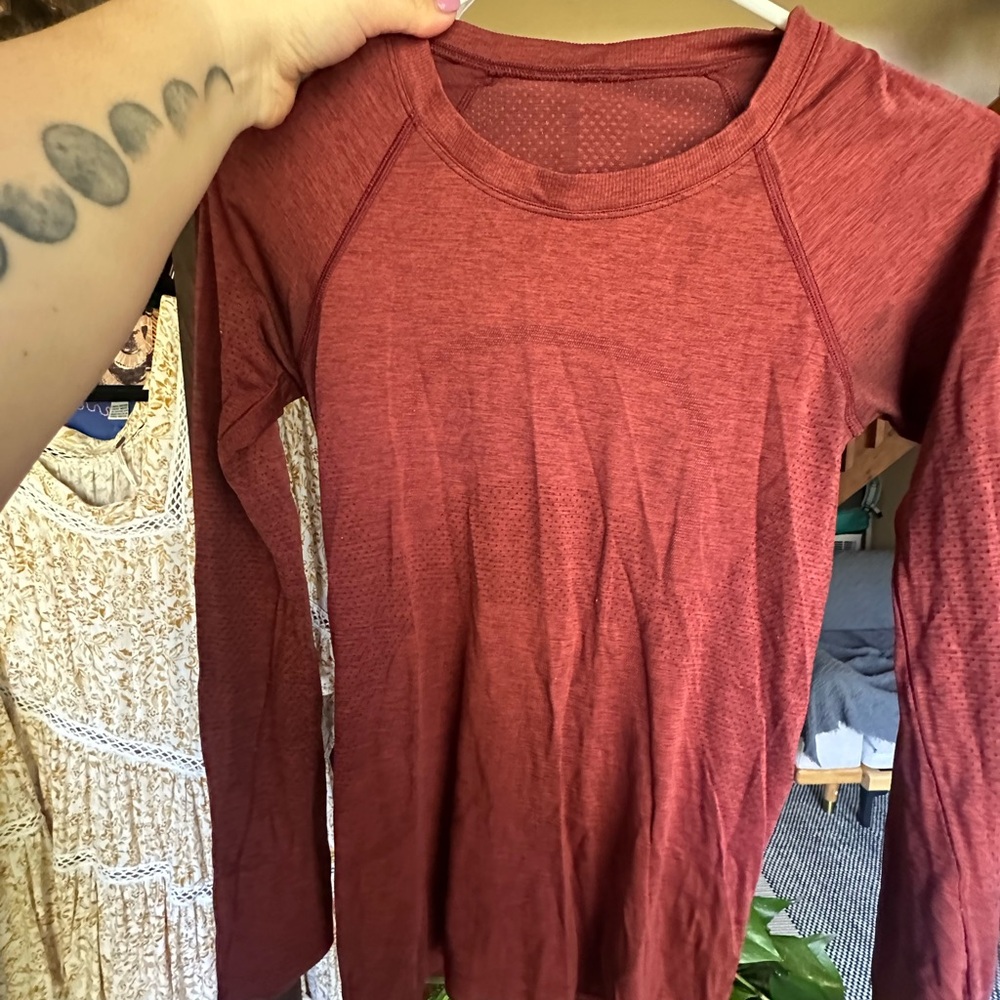 lululemon athletica Red Long Sleeve Top